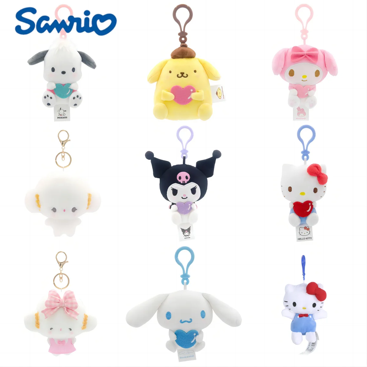 14CM Sanrio Pendant Kuromi Melody KT Cogimyun Cinnamoroll Pochacco Backpack Decoration for Boys and Girls backpack decoration