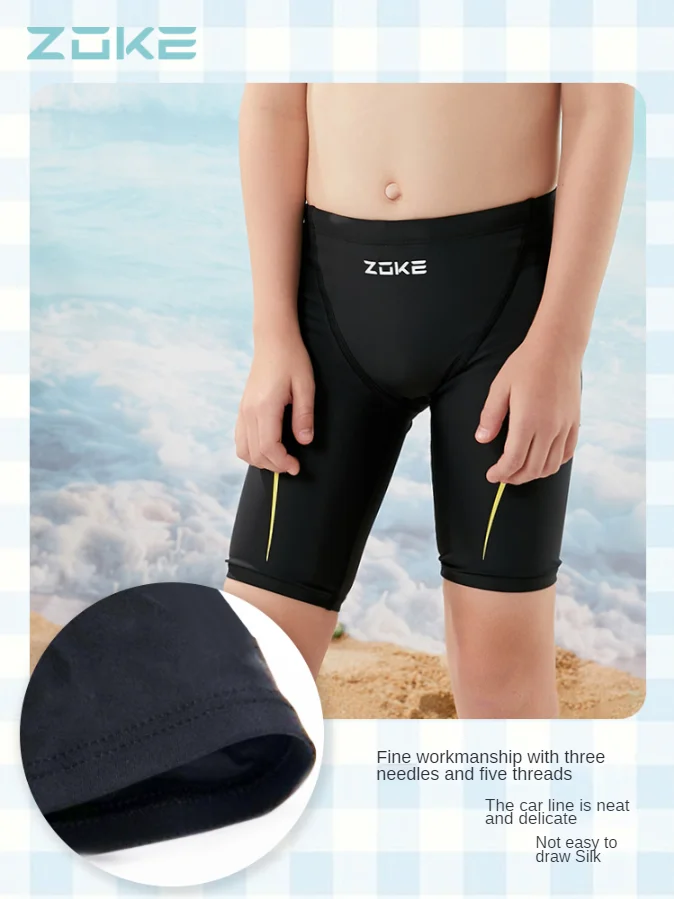 ZOKE Boy Swimming Shorts Teenager Competitive Training Swimsuit Quick Dry Kid Swim Pants Boys Natacion Tights Swimming Jammer men swimming trunks
