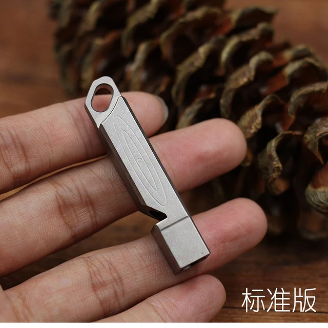 EDC Titanium Keychain Safety Whistle EDC Outdoor Survival Whistle