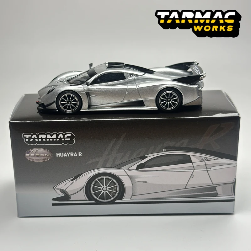 TW 1:64 Tarmac Works Pagani Huayra R 새틴 실버 체이스 합금 자동차 모델