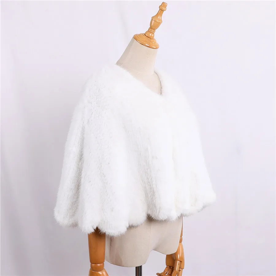 Luxury Genuine Mink Fur Knitted Shawl Wrap Cape Women Lady Real Fur Poncho  coat Short Jacket Stole Party Wedding opera cape - AliExpress, image size:900x900