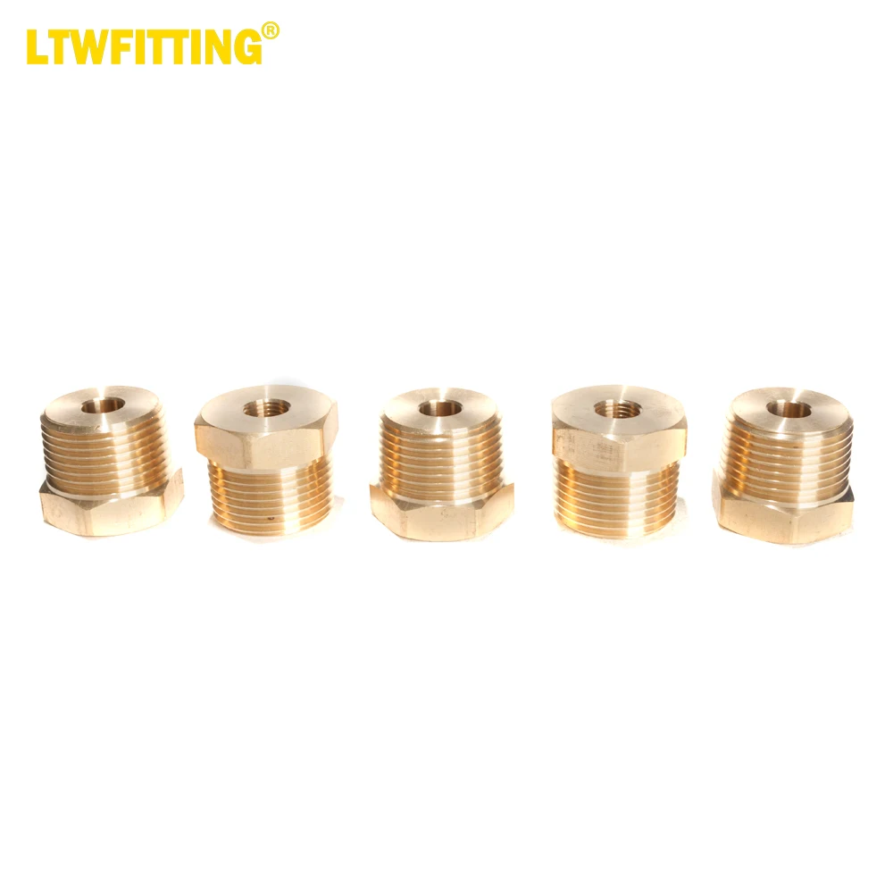 

LTWFITTING LF Brass Hex Pipe Bushing Reducer Fittings 3/4" Male x 1/8" Female NPT (Pack of 5)