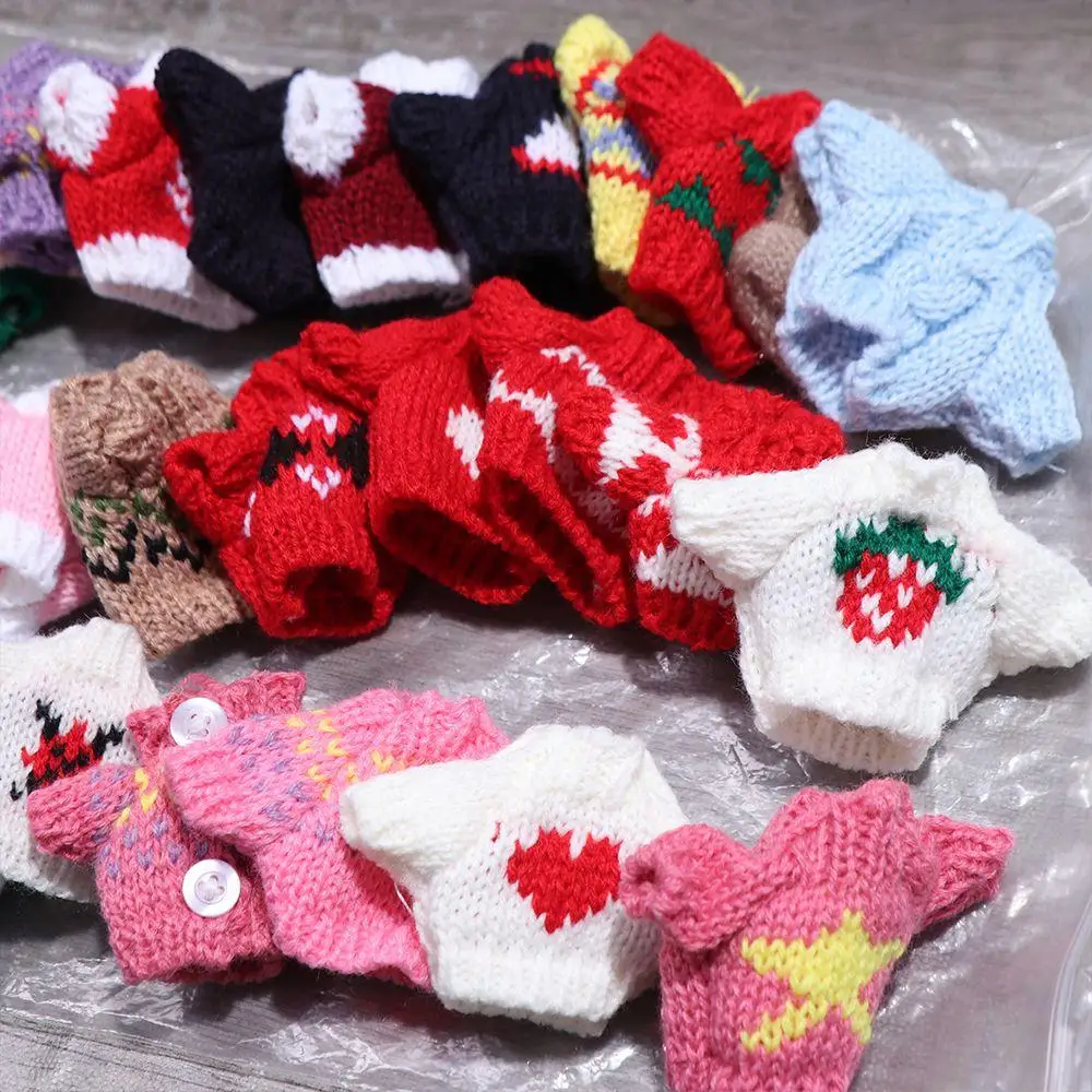 Christmas Style Dolls Sweater Dog Doll Clothes Cute White/Red/Green BJD Doll Clothes Mini 10cm for 16cm/17cm Bjd Doll 4