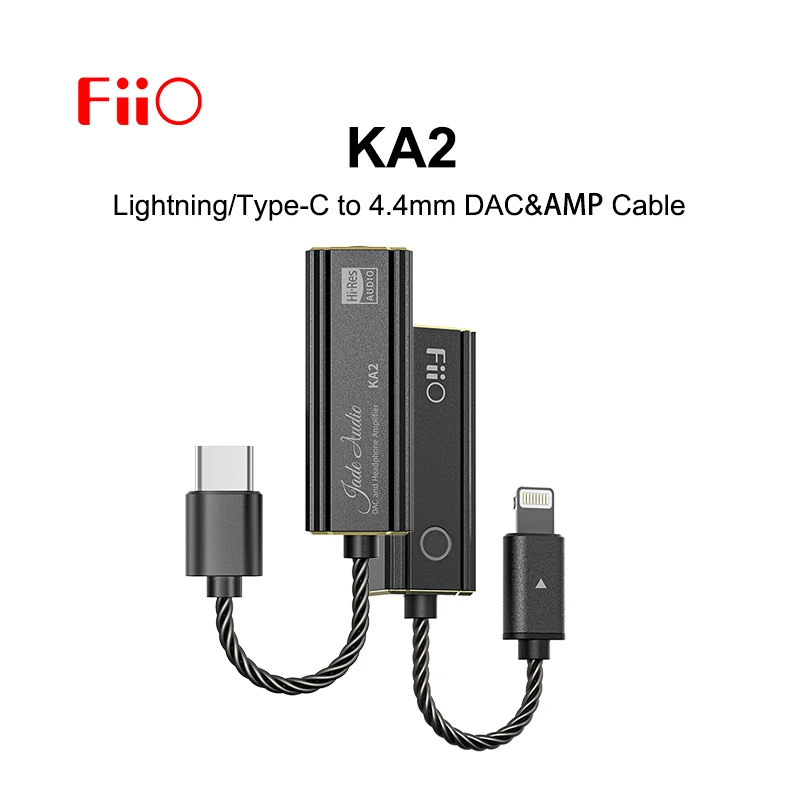 

FiiO JadeAudio KA2 HIFI Headphone Amplifier USB DAC Type-C Lightning to 4.4mm Balanced Audio Cable dual CS43131 PCM384 DSD256