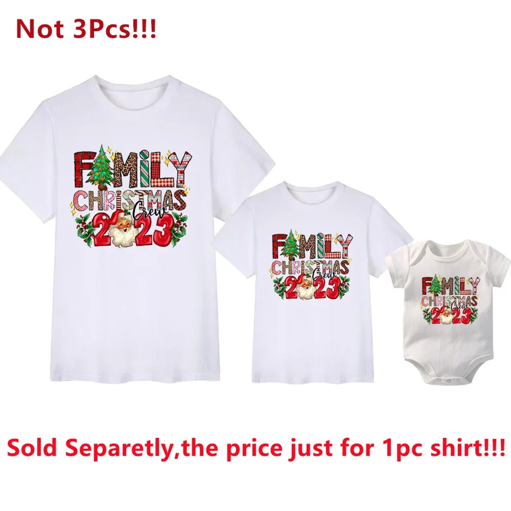 thumbnail image 5 of Divertidas camisetas navideñas de 2023 con estampado de tripulación, trajes familiares a juego, camisetas de algodón para papá, mamá, niños, mamelucos para bebés, camisetas para fiestas navideñas fami, 5 of 5