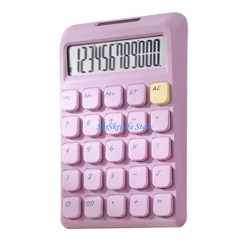 E65E 대형 버튼 태양 전지 전원 12 자리 학교 사무실 사용 계산기