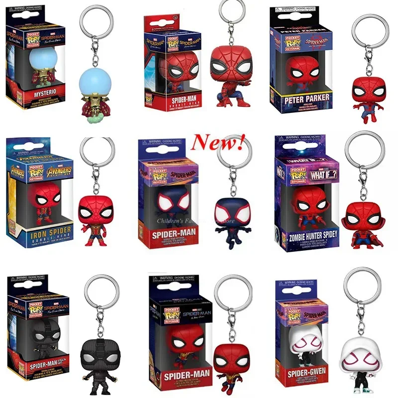 Full Funko Pop Pocket Portachiavi Spider Man Marvels Spider-Honduras Zomie Hunter Spidey Toys Figure Model Toys Regalo Di Compleanno Per Bambini