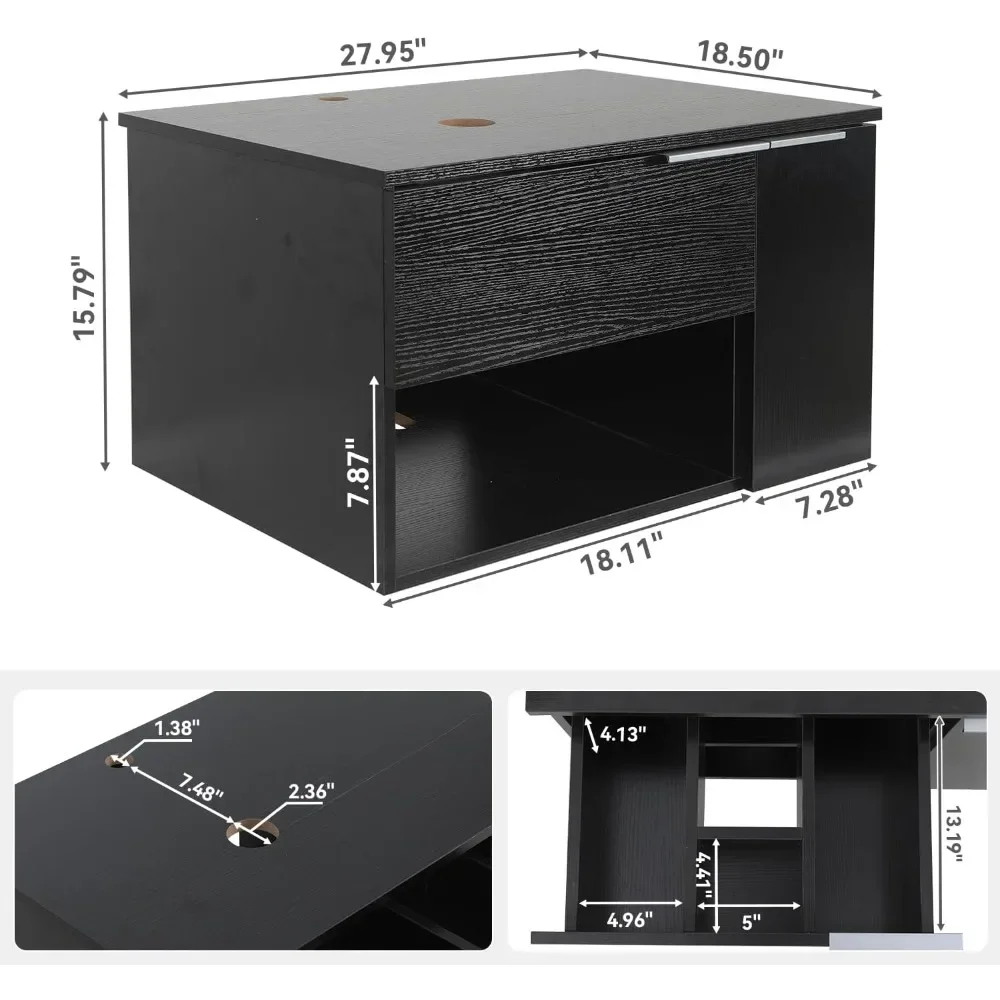 Bathroom Vanity, Modern Wall Mounted Bathroom Vanity with -Door and -Drawer, Modern Floating Bathroom Cabinet 2