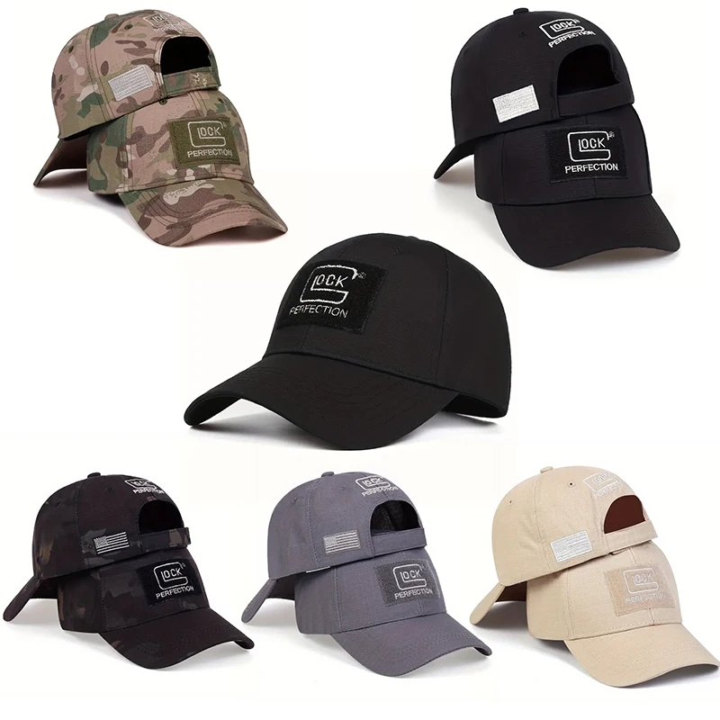 Baseball Cap Men Lock Camouflage Embroidery Hiphop Versatile Adult Sunshade Unisex Adjustable