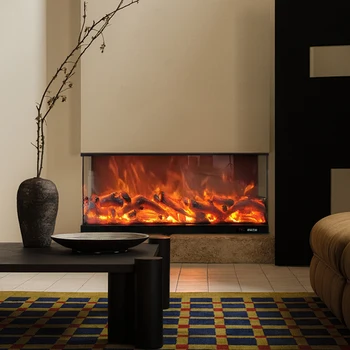 Three-sided Multifunctional Decorative Multi-flame Color-changing Heated With 6 Colors Led Light Electronic Fireplace 1
