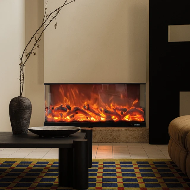 Three-sided Multifunctional Decorative Multi-flame Color-changing Heated With 6 Colors Led Light Electronic Fireplace 1