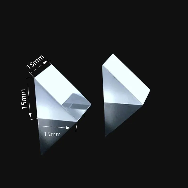 Optical Prisms 10-15-20 Right-angle K9 Glass 45-degree Internal Reflection Coating Photography Prism
