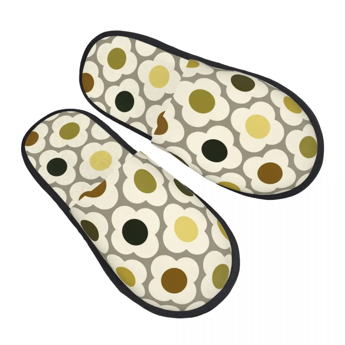 

Женские домашние тапочки Orla Kiely, теплые пушистые тапочки из пены с эффектом памяти, для дома и улицы, ярко-желтые