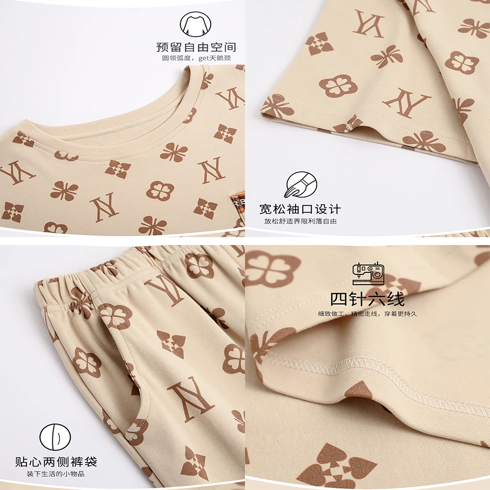 M-2XL High-quality 100% Cotton Pajamas Set 2024 New Summer Japanese Style Sleepwear Casual Breathable Soft Short Sleeve Homewear