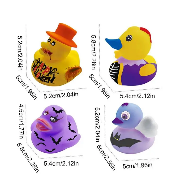 Halloween Skeleton Duck Sound Spooky Skull Duck Water Toy Bathing Toys Gift Box Party Favors Goodie Bag Fillers For Boy And Girl 6