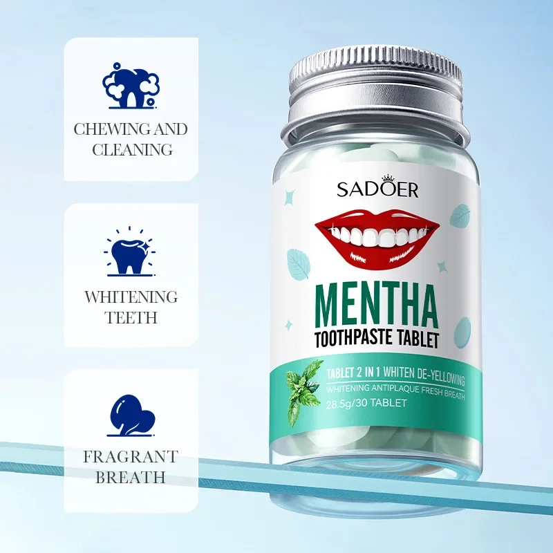 Mint Solid Toothpaste Tablets Mint Flavors Teeth Breath Mouthwash Smoke Remove Bad Whitening Fresh Charcoal Stains