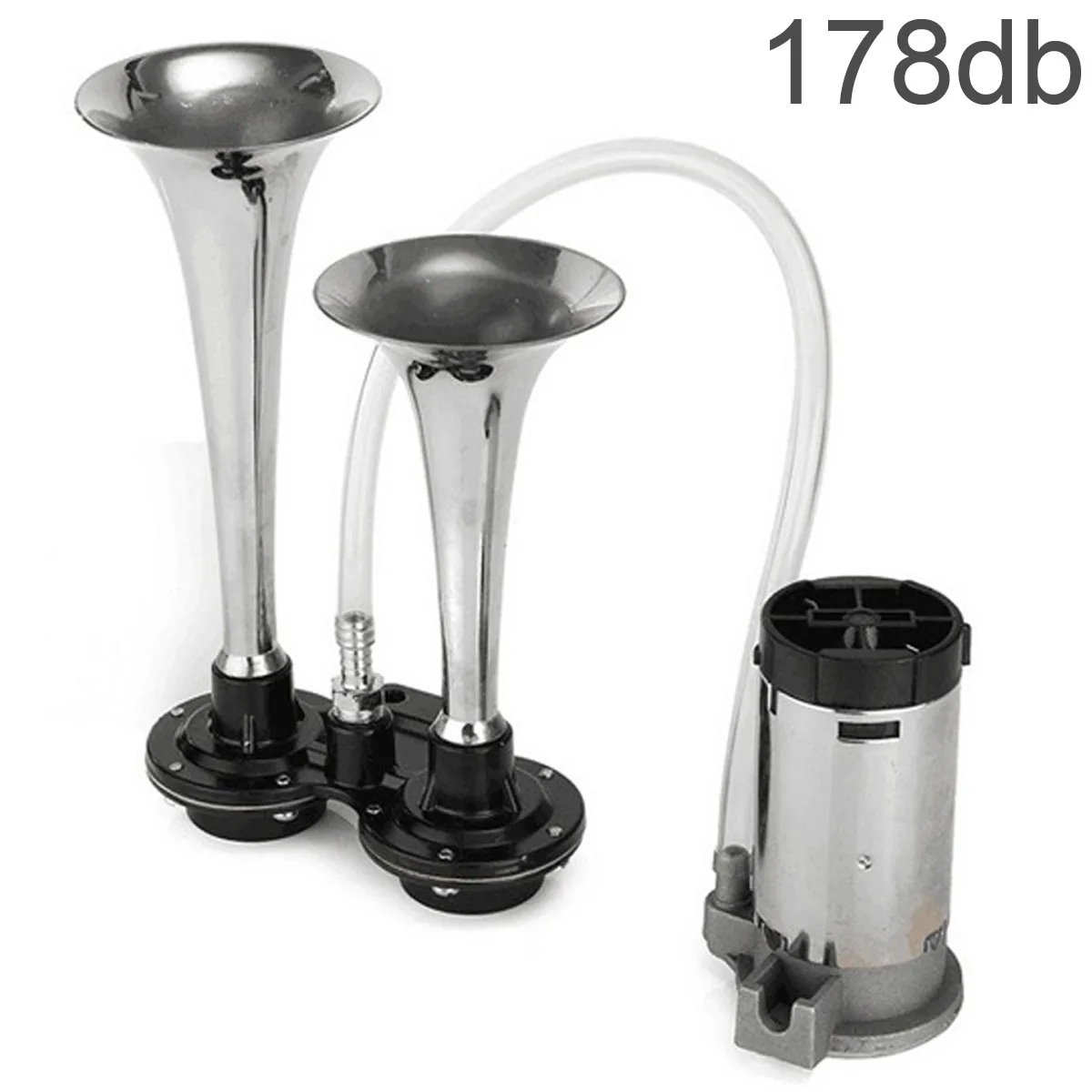 12V 178Db Super Loud Dual Tone Air Horn Set Trumpet Compressor With Wires And Relay For Motorcycle Car Boat Trucks