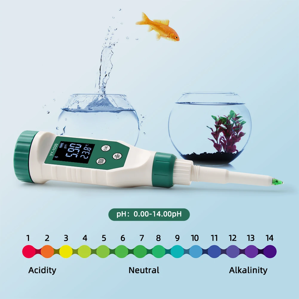 LED Smart Bluetooth PH Meter Aquarium SPA Pool PH Water Quality Monitor Tester for Soil Cosmetic Food Cheese Meat Fruit Dough 3