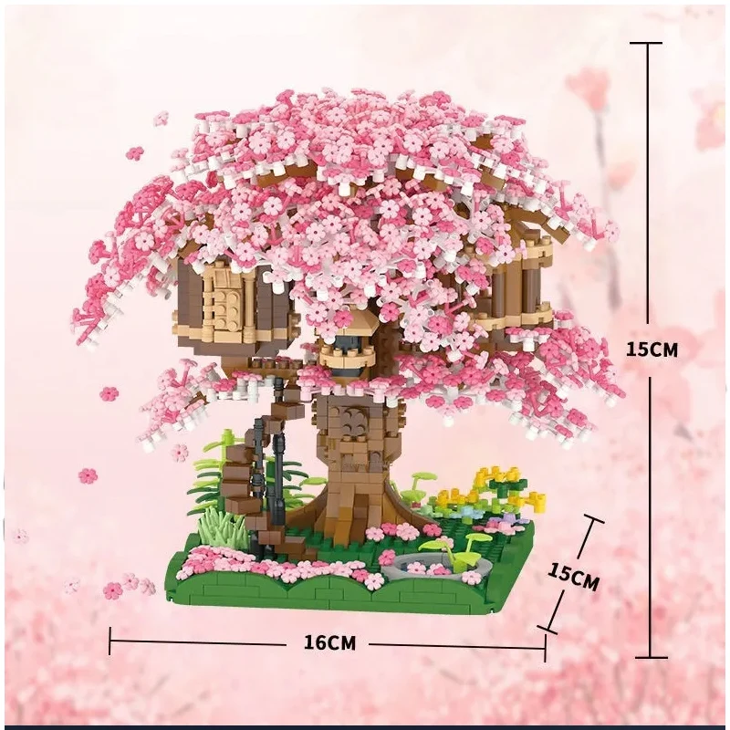 Sakura Costruzioni Casa Sull Albero di Sakura Blocco 1345 Pezzi Set di Costruzione Cabina in Alberi Sakura Botanical Collection Building Set per Adulti Giocattoli Regalo Creativi per Bambini e Adulti