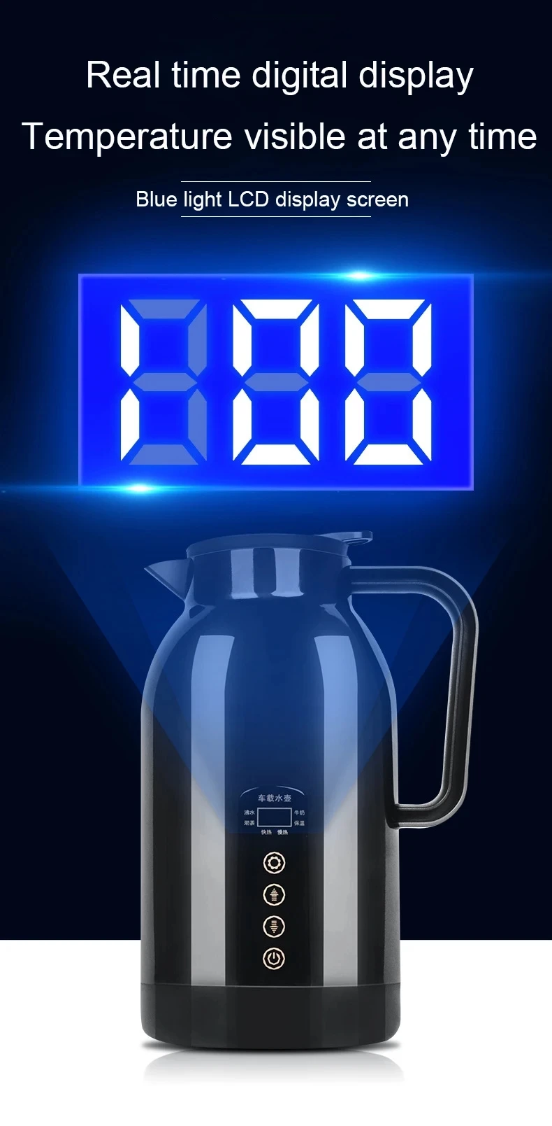 Description Picture 4 of item12V/24V Car Use Electric Kettle Travel Truck Temperature Control Hot Water Heating Boiler Coffee Milk Cup Heater Boiling Bottle