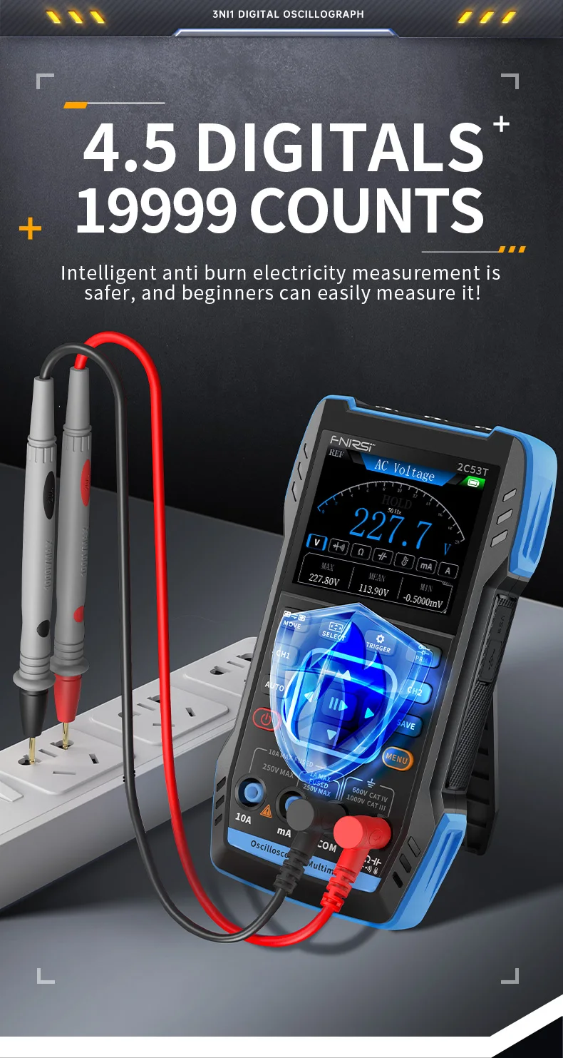 2C53T Three In One Oscilloscope Handheld Multimeter Signal Generator 50mHz Bandw