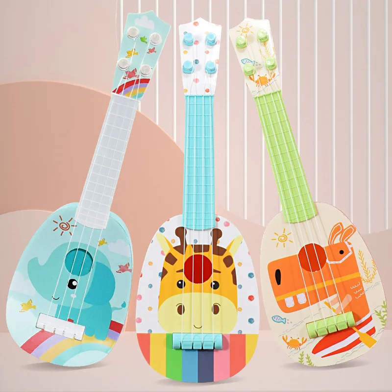 Toddler Ukulele Guitar Toy,Early Education Musical Instruments 4 Strings Mini Guitar Learning Toys Parent-Child Interactive Toys 2