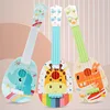 Toddler Ukulele Guitar Toy,Early Education Musical Instruments 4 Strings Mini Guitar Learning Toys Parent-Child Interactive Toys 2