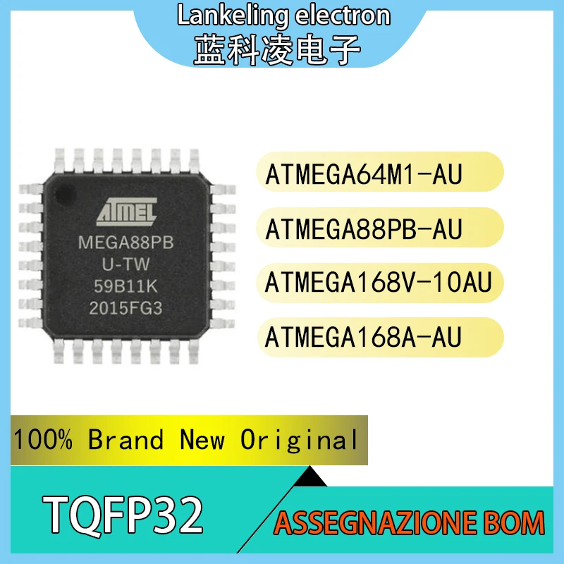

ATMEGA64M1-AU ATMEGA88PB-AU ATMEGA168V-10AU ATMEGA168A-AU 100% Brand New Original Integrated circuit TQFP32