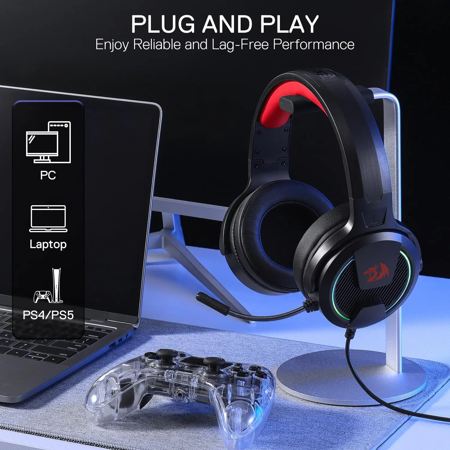 Redragon H315 RGB Wired Gaming Headset thumbnail 5