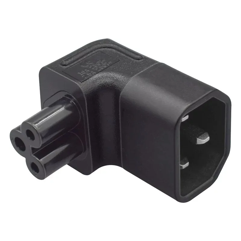 Vellcon C14 To C5 Right Angle AC Adapter - 90 Degree Mickey Mouse Power Cord Converter, Black - View #2