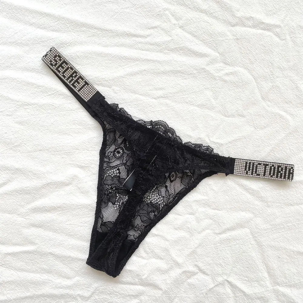 Women Panties Victoria's Secret Sexy Pink Brand Lingerie Female Intimate Underwear Rise Women Panties Bra Rhinestone Letter Comfort Brief
