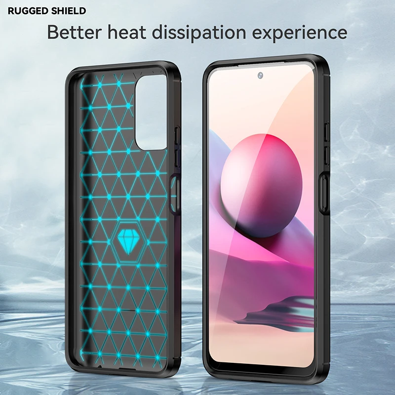 Carbon Fiber Silicone Case with Brushed Texture Back Cover