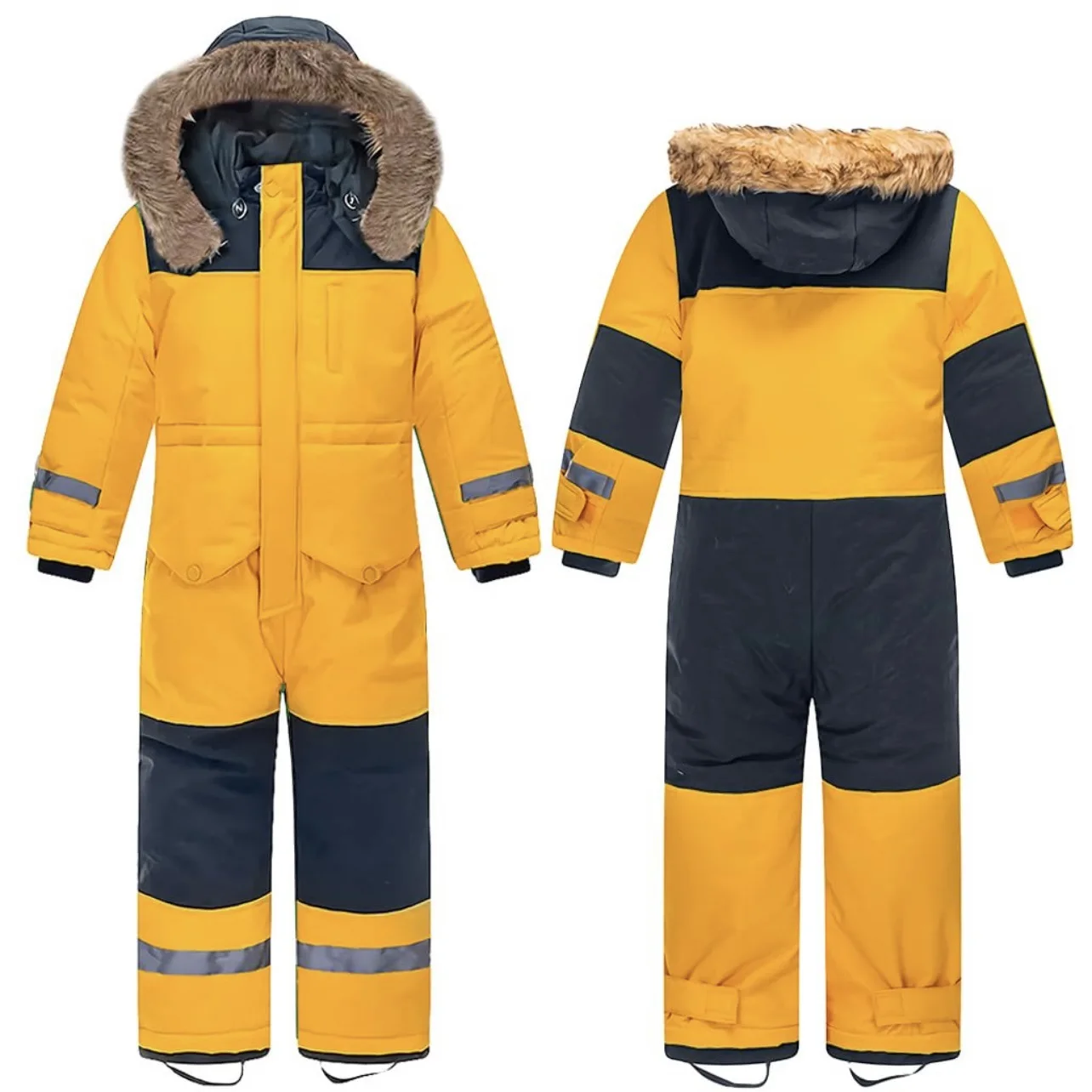 Outdoor Single-and-double Boards Luminous Windproof Waterprooof Thickened Warm One-piece Children's Ski Suits