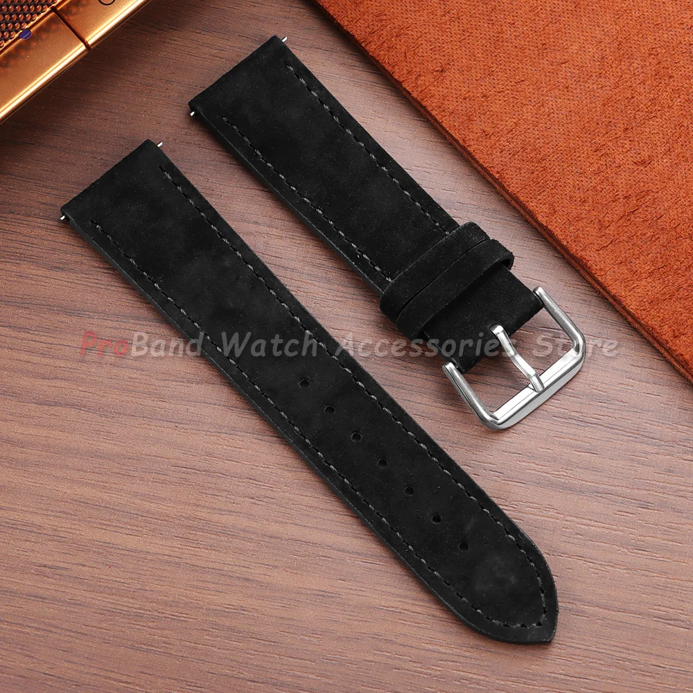 Premium Suede Leather Quick Release Watch Strap - Grey, Blue, Black, Brown