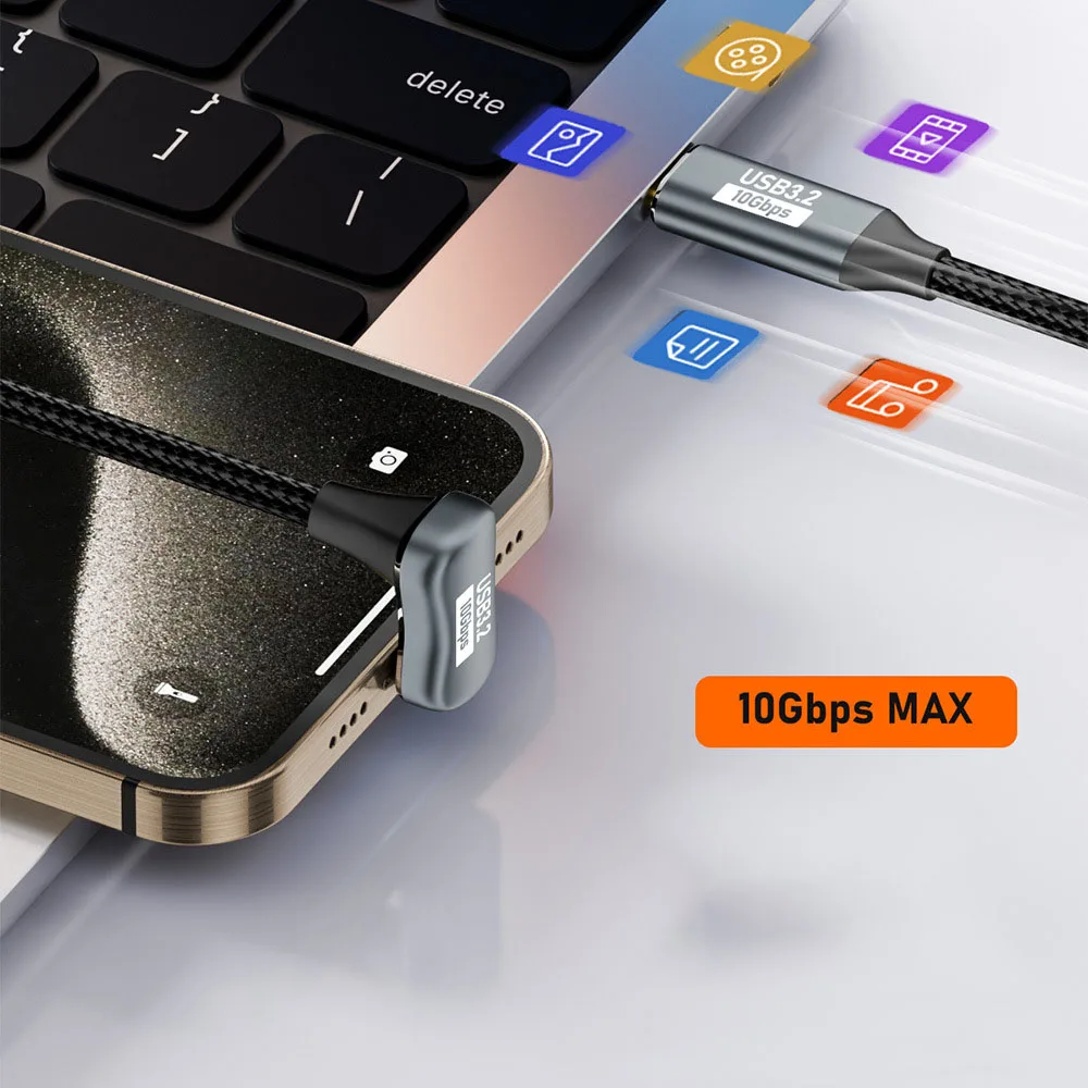 USB C Cable U Shape 5A PD 100W USB3.2 Gen2 Type C Fast Charging 4K@60Hz 10Gbps