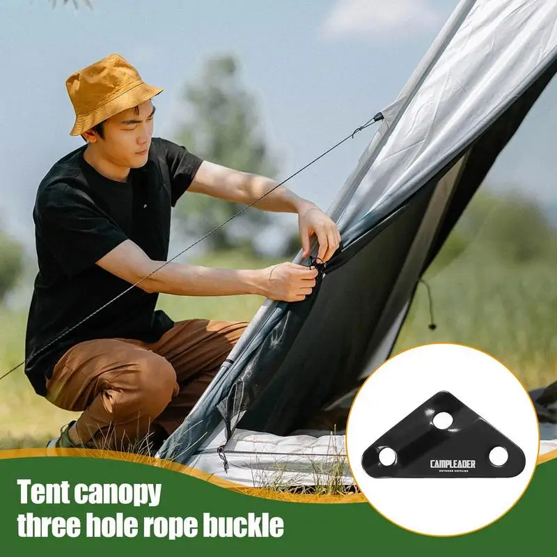 

Треугольный натяжитель веревок для палатки из алюминиевого сплава, натяжитель веревки для парней с 3-мя отверстиями, регулятор для улицы, кемпинга