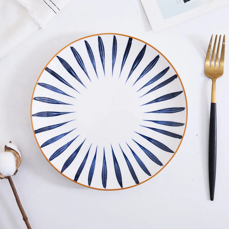 

Japanese creative ceramic plate 8-inch steak plate western dish dish dish personalized dessert plate household art tableware