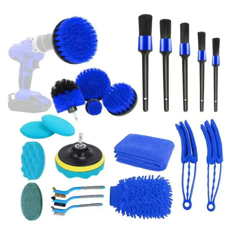 

Car Detailing Brushes Set 22pcs Car Detailing Brush Set Drill Brush Set Car Detailing Cleaning Brushes Kit Car Detailing