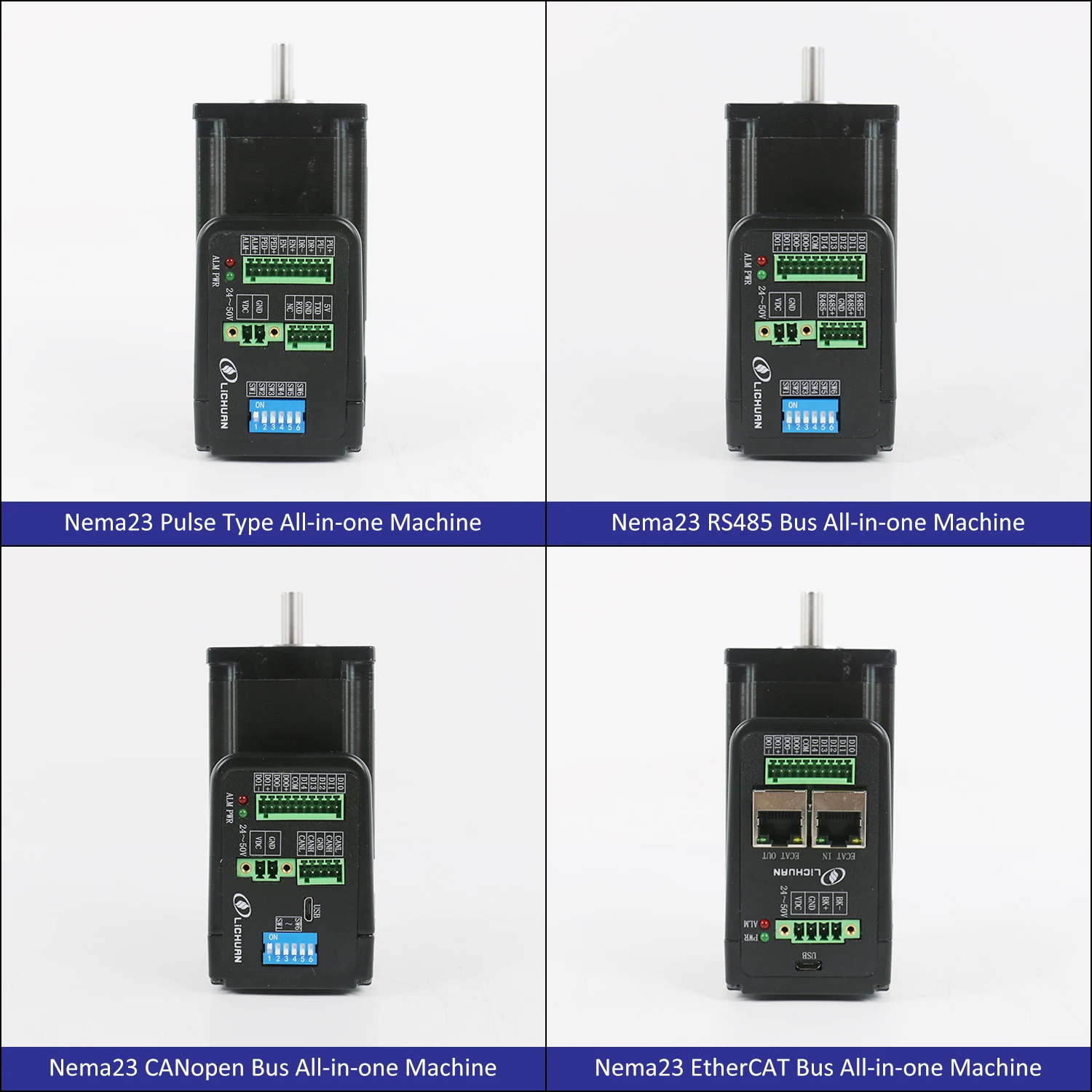 1/2/3N.m Stepper Motor Integrated 36V 4A 2Phase Nema23 Open Loop Integrated Stepper Motors Driver Packaging Machine Lichuan