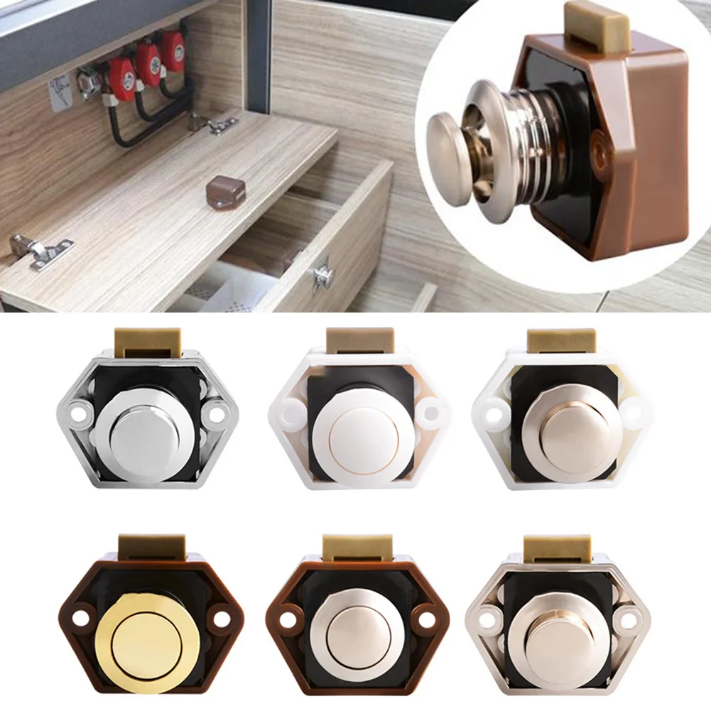 Camper Car Push Lock Diameter 20mm RV Caravan Boat Motor Home Cabinet  Drawer Latch Button Locks For Furniture Hardware