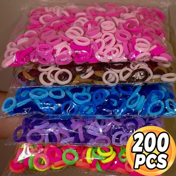 100/200PCS Colorato Donne Ragazze Fasce Elastiche Per Capelli In Nylon Coda di Cavallo Tenere Piccolo Cravatta Dei Capelli Elastici Scrunchie Accessori Per Capelli