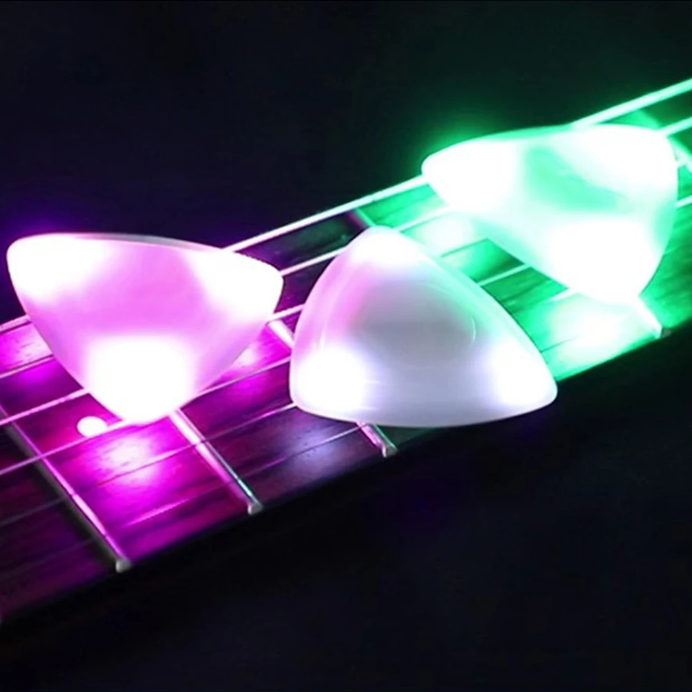 Guitar Touch Luminous Pick LED Luminous Guitar Pick LED Glowing Guitar Pick Guitar Plectrums for Bass Electric Guitarists