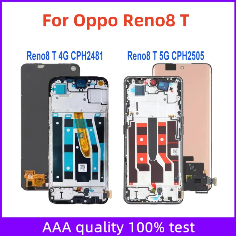

AMOLED For Oppo Reno8 T 4G 5G CPH2481 CPH2505 LCD Display Touch Screen Digitizer Assembly Parts