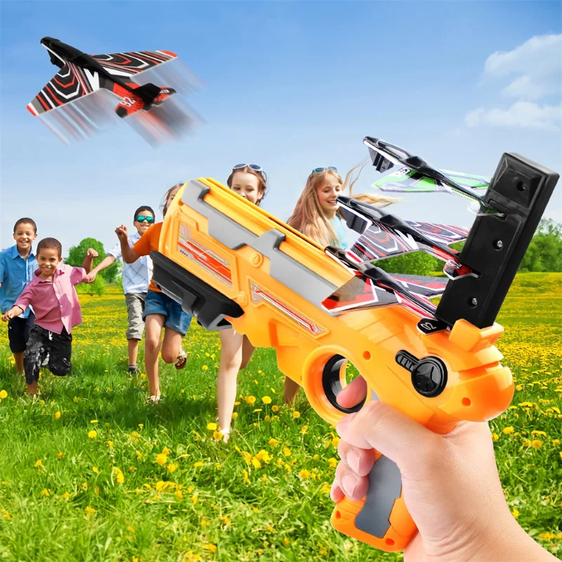 Children's Toy One-Click Ejection Shooting Game Outdoor Parent-child Sports Toy Boy Gift  Model Foam Aircraft Set