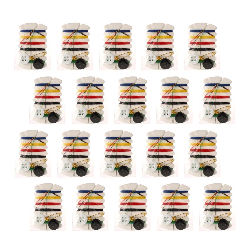

100 Packs Disposable Sewing Kit Sewing Thread Portable Multifunctional Sewing Needle Thread Embroidery Cross Stitch Tools for