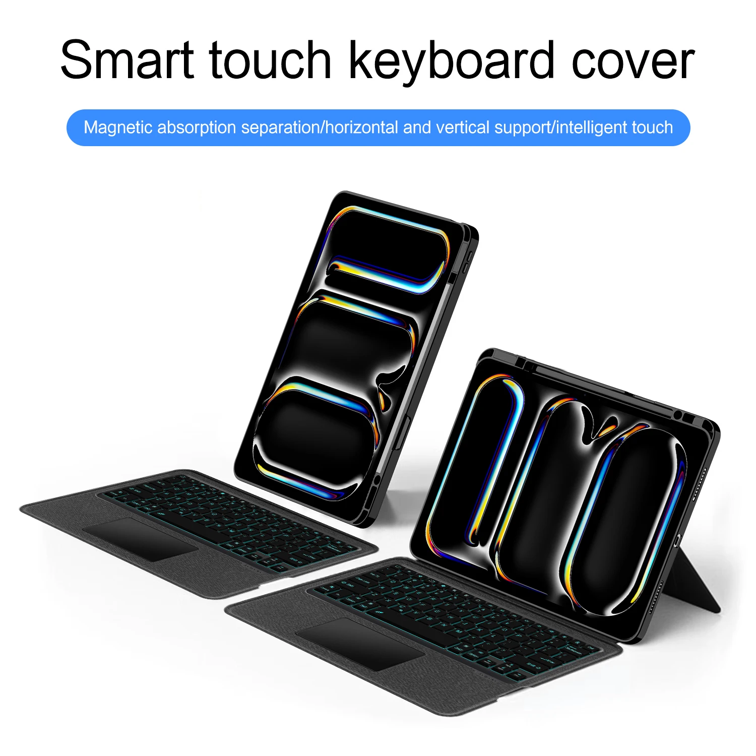 Versatile Detachable Keyboard Case with Backlit Touchpad