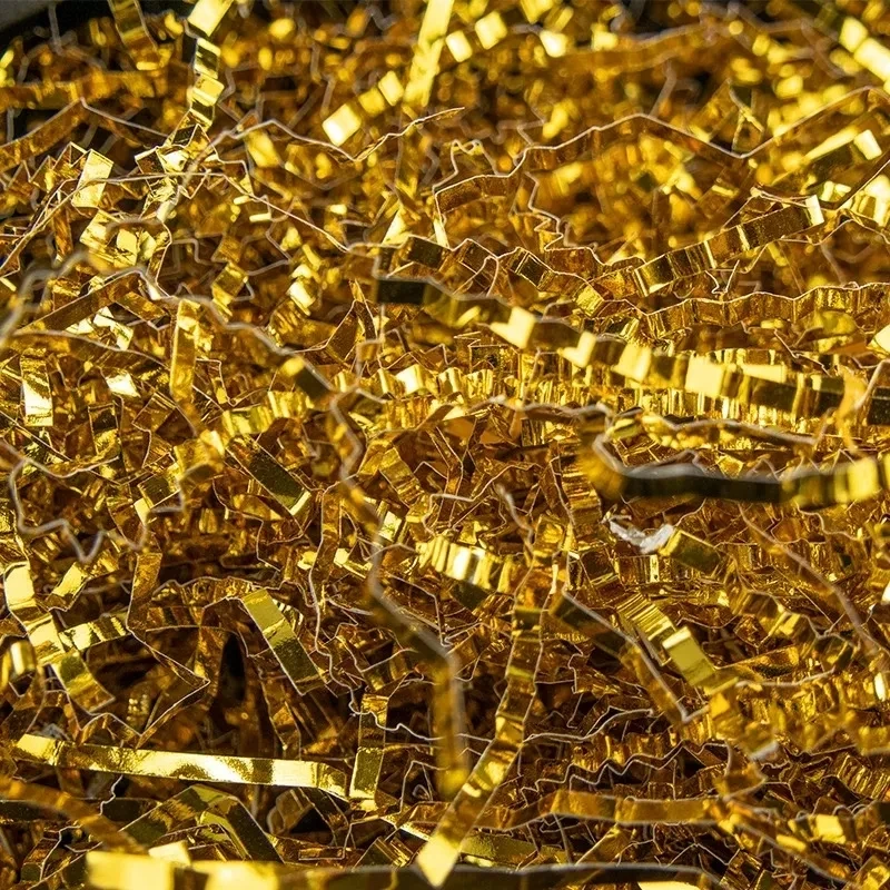 Radiant Rose Gold Metallic Glitter Raffia for Gift Box Filler and Craft Decor
