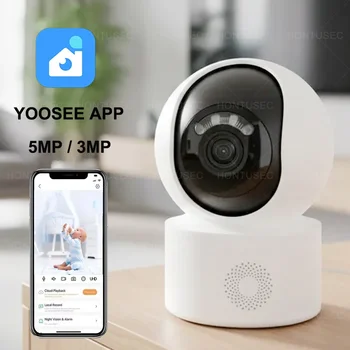 Yoosee 5MP WiFi Indoor PTZ Mini IP Camera 3MP Baby Monitor Color Night Vision Two Way Audio Auto Tracking Surveillance Cameras 1