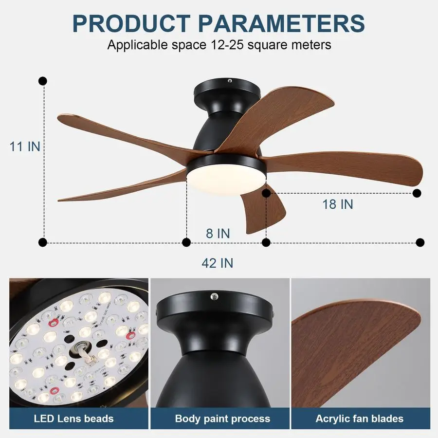 Low profile ceiling fan with lights image 2