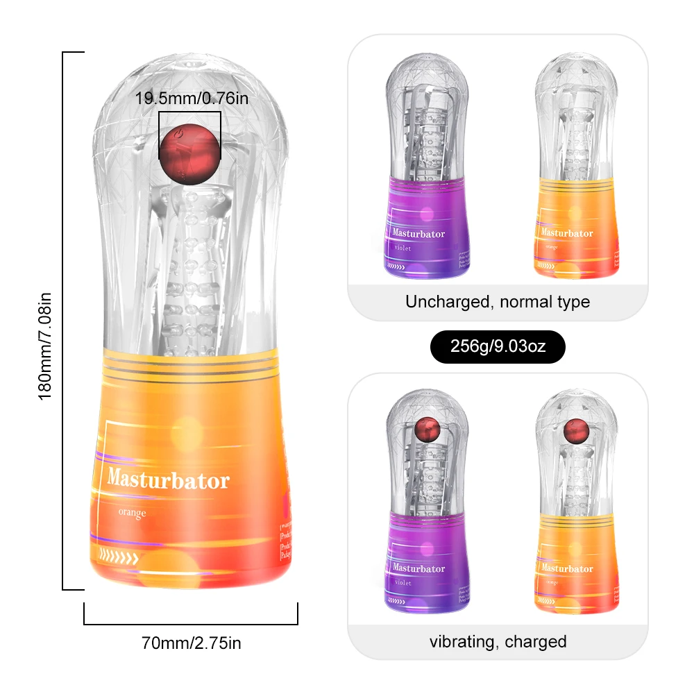 Silicone Masturbazione Tazza Esercizio di resistenza Vibrazione Masturbatore maschile Figa tascabile Giocattoli del sesso per uomini adulti_voghion.com